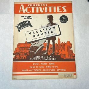 VTG Children's Activities For Home & School Magazine Book June 1950